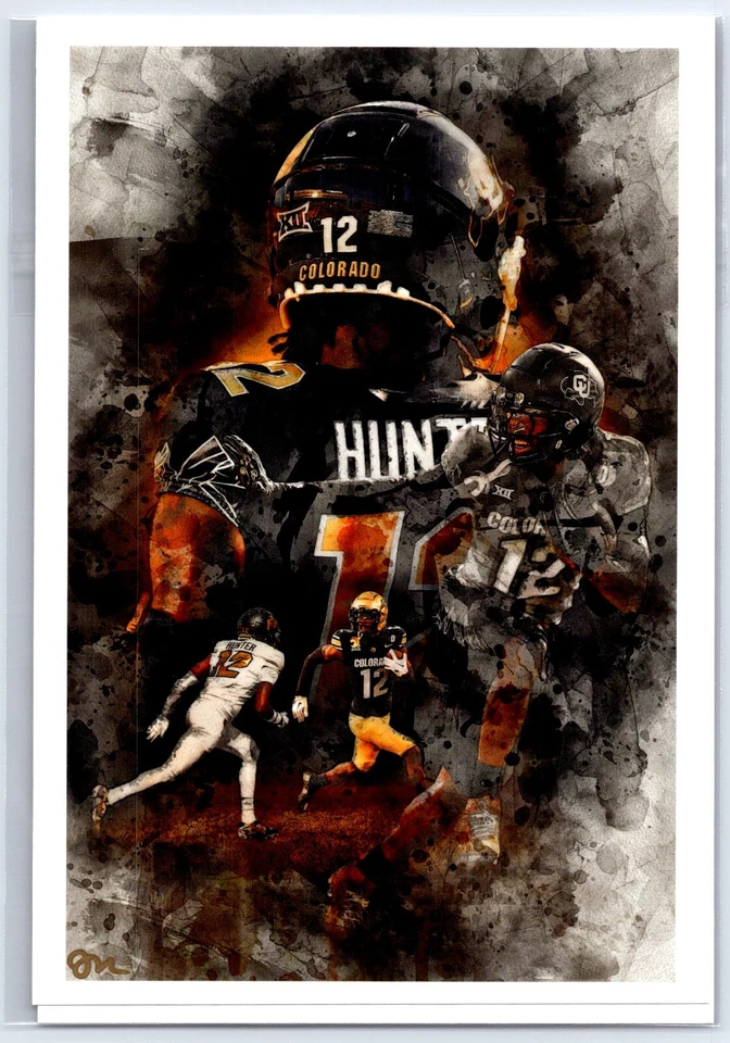 Travis Hunter Colorado 4x6 Sketch Photo Print John Rudolph Signed v3 - Image 1 of 1