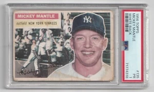 1956 Topps #135 Mickey Mantle PSA 1 Yankees White Back WB VINTAGE 1950S - Bild 1 von 2