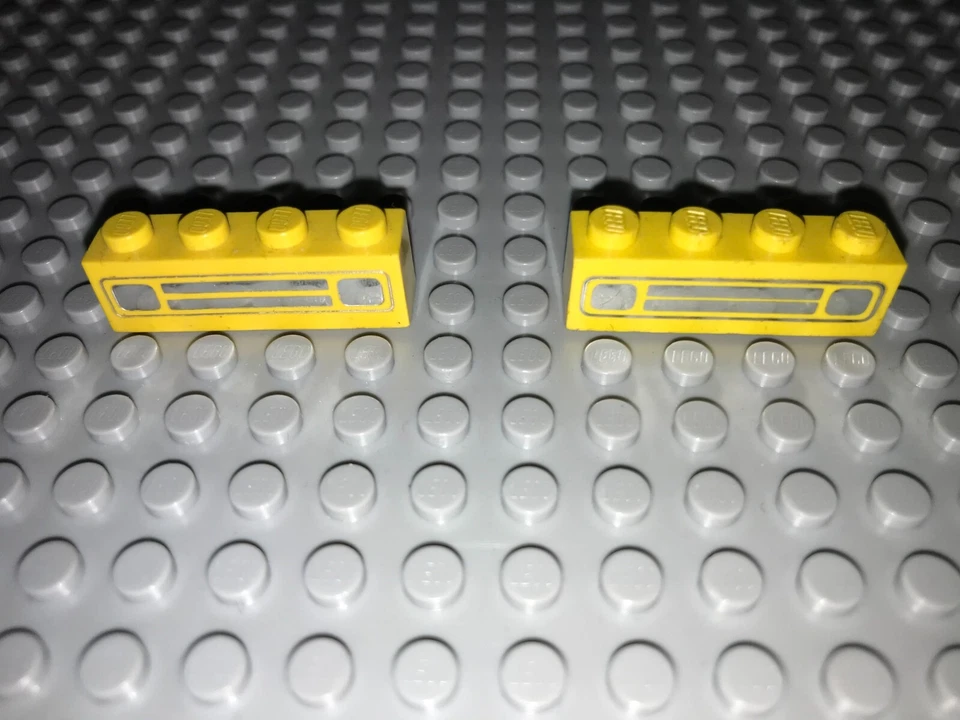 LEGO Baustein mit Druck 2 Stück 3010p20b gelb Lampenstein System City 1970 Rar - Bild 1 von 1