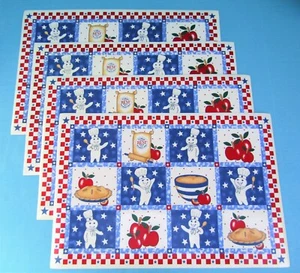 FS NEW 4 PILLSBURY DOUGHBOY VINYL PLACEMATS ALL AMERICAN  Set of 4 Decor 1998 - Picture 1 of 4