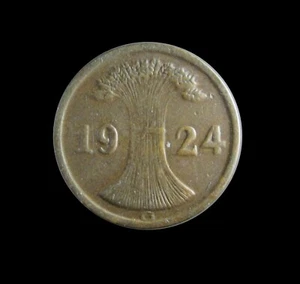 GERMANY WEIMAR REPUBLIC 2 REICHSPFENING 1924 G KM 38 #3490# - Picture 1 of 2
