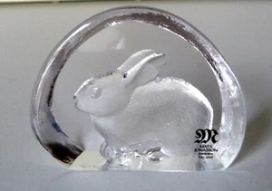 *EXCELLENT* Mats Jonasson Crystal MINI RABBIT 88101 Paperweight 1 7/8" SWEEDEN - Picture 1 of 5