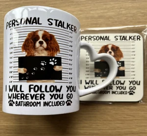 Mug and coaster King Charles Spaniel (Personal Stalker) Blenheim - Picture 1 of 4