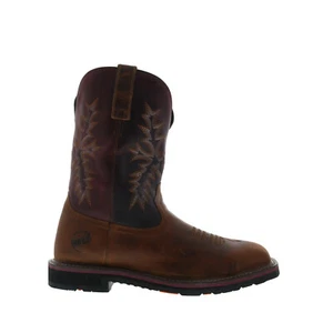 Hoss Hunch 92080 Mens Brown Leather Lace Up Work & Safety Boots - Picture 1 of 8