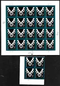 NAVAJO JEWELRY US #3753 AMERICANA SERIES #S111111 VF PLATE BLOCK +20 STAMP SHEET - Picture 1 of 4