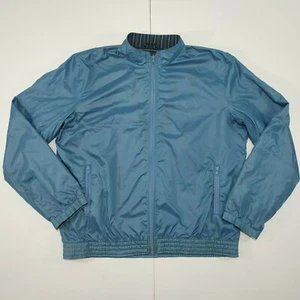 Vtg St Michael Wind Jacket Coat Sz L Turquoise Blue Doublure Lining Made In UK - Picture 1 of 12