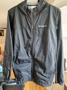 Columbia Rain Jacket Boys L (14-16) Glennaker Waterproof Full Zip Black Packable - Picture 1 of 3