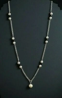 Perle Naturali Con Spinello Nero Collana In Argento Sterling 925 Regalo... - Immagine 1 di 3