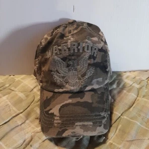 WARRIOR CAP HAT ADJUSTABLE CAMO LOW PROFILE  DISTRESSED - Picture 1 of 11