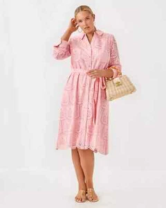 LILLY PULITZER Eira Midikleid PINK MUSE Ananas Ösen *NEU* Größe 16 - Bild 1 von 6