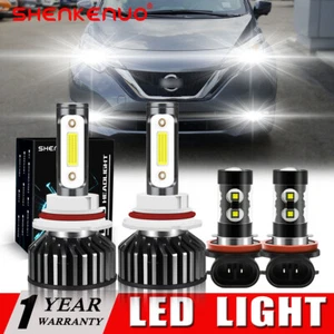 Para For Nissan Versa Note 2014-2019 Faros LED Hi / Lo +Kit de luces antiniebla - Picture 1 of 11