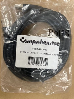 Comprehensive USB2-AA-10ST 2.0 A-A Cable 10ft  USB for Printer, Scanner, Camera - Image 1 of 3