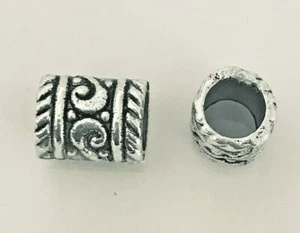 2 ANTIQUE Filigree Silver Spacer CHARM European TIBETAN Bead Bracelet Necklace - Bild 1 von 2