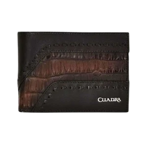 Cuadra braune geflochtene Herren-Geldbörse aus Kaiman mit Doppelfaltung DU483 - Bild 1 von 1