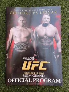 Official - Lesnar vs Couture UFC 91 Heavyweight Championship Program - Picture 1 of 2