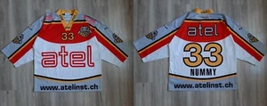 HC Lugano Hockey Jersey Suisse Vintage Match Worn # 33 Petteri Nummelin - Picture 1 of 11