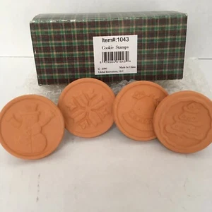 Weihnachtsplätzchen Stempel (Terrakotta) ~ 4 Stück ~ Made in China 2000 - Bild 1 von 8