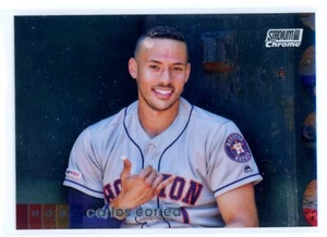 Topps Stadium Club Chrome 2020 - Carlos Correa #123 Chrome Base Set NM Astros - Picture 1 of 2