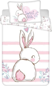 Jerry Fabrics Baby Bettwäsche Bunny rosa mit Hase 100x135 + 40x60 cm Baumwolle - Bild 1 von 2