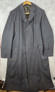 VTG Union Made J Press Dark Grey Herringbone Tweed Coat Jacket *READ* - Picture 1 of 13