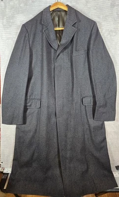 VTG Union Made J Press Dark Grey Herringbone Tweed Coat Jacket *READ* - Image 1 of 4
