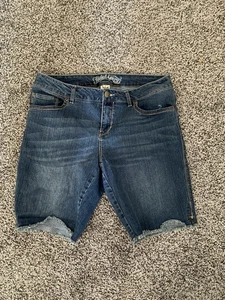 Faded Glory 14 Jeans Shorts ausgefranste Bündchen Stretch blau Denim  - Bild 1 von 5