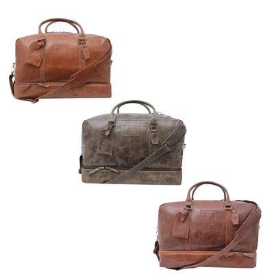 Duffle Travel Bag Genuine Leather Hand Luggage Crazy Horse Style Shades - Image 1 of 4