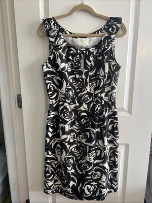 Kate Spade sem mangas 100% seda marrom floral zíper lateral tamanho 8 - Imagem 1 de 4