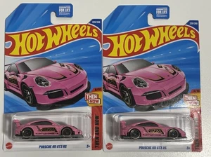 Lote de 2 - Hot Wheels Porsche 911 GT3 RS (Rosa, Antes y Ahora, 8/10, 220/250) - Imagen 1 de 2