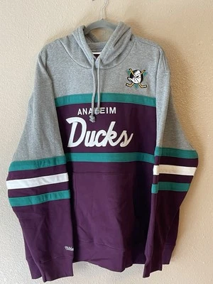 Sudadera con Capucha Para Hombre 3XL NUEVA SIN ETIQUETAS Anaheim Ducks Mitchell & Ness Vintage Head Coach Foto 1 de 4