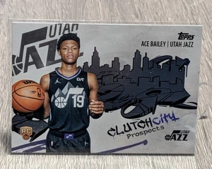 Ace Bailey Utah Jazz 2025 Clutch City Topps RC CC-5 - Picture 1 of 2