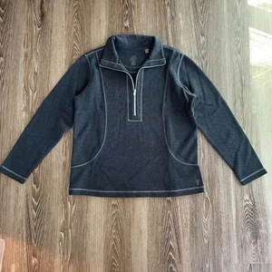 Tommy Bahama 1/2 Zip Pullover Damen Gr. L anthrazit grau Pull Over Baumwollkragen - Bild 1 von 13