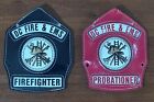 Vintage Cairns & Bro DCFD Leather Shield Set Probationer & Firefighter Combo
