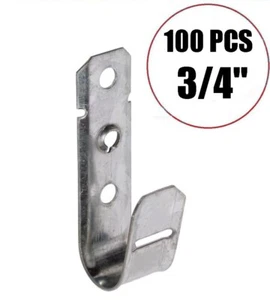 100 Pack 3/4" J-Hook Wall Ceiling Mount Hanger Route CAT Network Wire Cord Cable - Picture 1 of 3