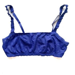 NWT Aerie Lace Mesh Bralette Bra Royal Blue Lingerie Size Medium M NEW - Picture 1 of 12