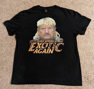 Donald Trump Hemd Herren L schwarz Make America Exotic Again Tigerkönig Joe MAGA - Bild 1 von 6