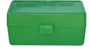 MTM 50 Round Flip-Top Rifle Ammo Box .22-250 to 7.62 X 39, Green - Picture 1 of 2
