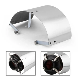 3'' 76mm Air Filter + Universal Air Intake Filter Heat Shield Cover 2.5"-3.5" - Foto 1 di 10