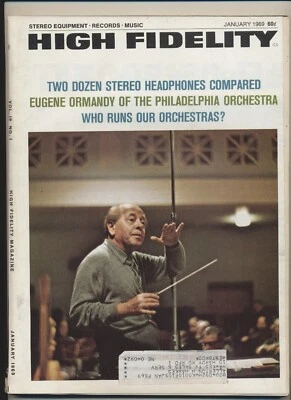 High Fidelity Music Magazine Vol 19 #01 Jan 1969 Eugene Ormandy Orchestra VTG - Image 1 of 3