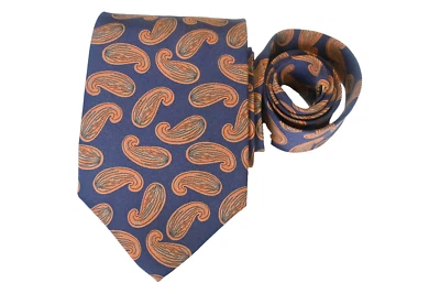 XMI CORBATA HOMBRE AZUL, NARANJA/PAISLEY ANCHO: 3.7/8" LARGO: 56" Foto 1 de 3