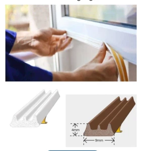 Exitex E Strip Draught Seal 5m Seals Gaps 2-4mm Fit all Windows Doors - Picture 1 of 7