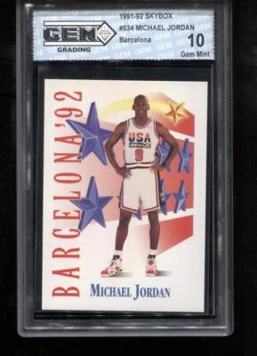 Michael Jordan 1991-92 Skybox #534 EUA Barcelona Olympics Team GEM ESTADO PERFEITO 10 - Imagem 1 de 2