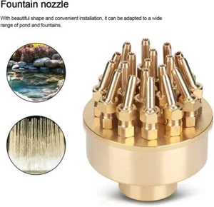 3-Layers Water Fountain Nozzle 19 Sprinklers Adjustable Brass Spray Head 1.5" - Picture 1 of 9
