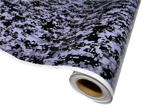 DIGITAL BLACK GRAY Camouflage Vinyl Car Wrap Film Sheet +Free Tools(2 feet & up) - Foto 1 di 4