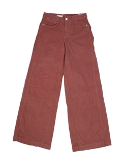 Anthropologie Pilcro Rose Pink 5 Pocket Wide Leg Corduroy Pants Womens 25 - Picture 1 of 13