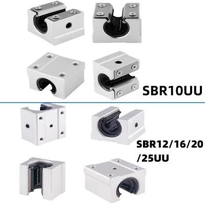 4x Bloque deslizante de rodamiento de bolas de movimiento lineal SBR10UU-25UU para riel guía SBR10-25 Foto 1 de 4