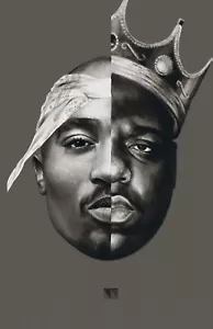 Biggie 2pac Rap Legends Music Large Wall Art Framed Canvas Picture 20x30" - Picture 1 of 1