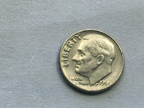 1966 Roosevelt Dime Strike Error Weak IN and WE Cover