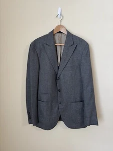 Brunello Cucinelli Unstructured Wool Cashmere Silk Jacket Blazer Grey 50 - Picture 1 of 7