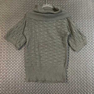 Old Navy Olive Green Cowl Neck Short Sleeve Knitted Sweater Women's Size Medium - Picture 1 of 8